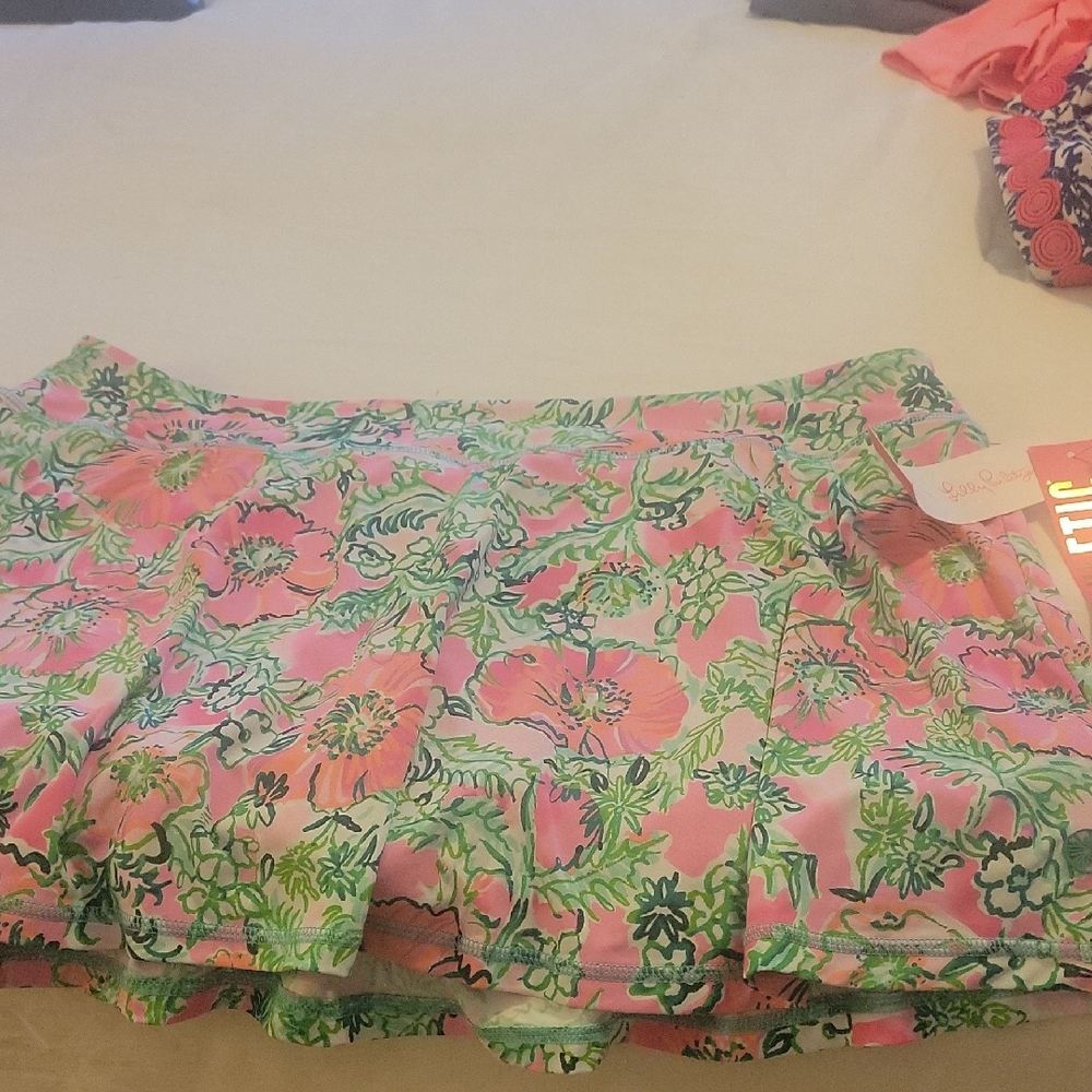 Lilly Pulitzer Pink and Green Floral Skort